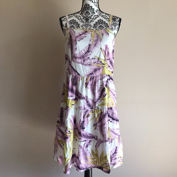 LOFT Paradise Tiered Mini Dress - Whisper White - Size 10 - Picture 3 of 10